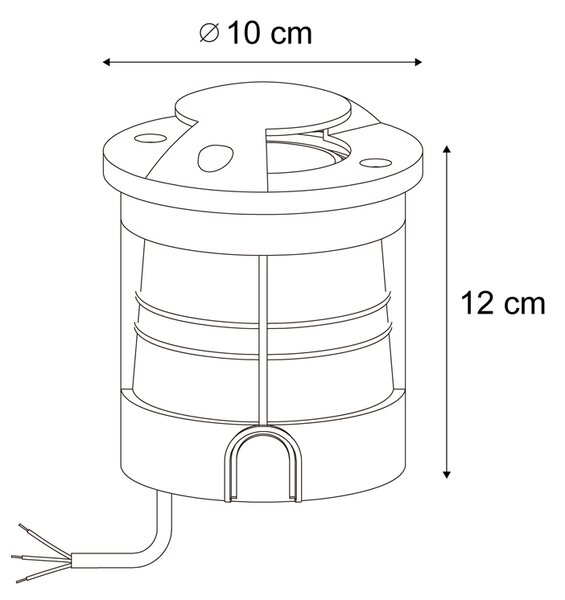 Modern Földi Spotlámpa Fekete GU10 50mm 2-Fényhatás IP65/IP67 - Pince