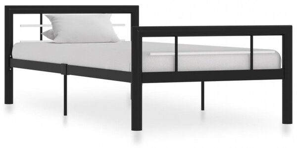 VidaXL fekete és fehér fém ágykeret 100 x 200 cm