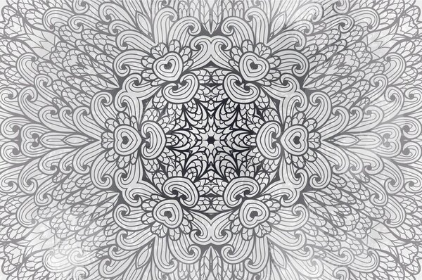 Tapéta etnikus Mandala fekete fehérben