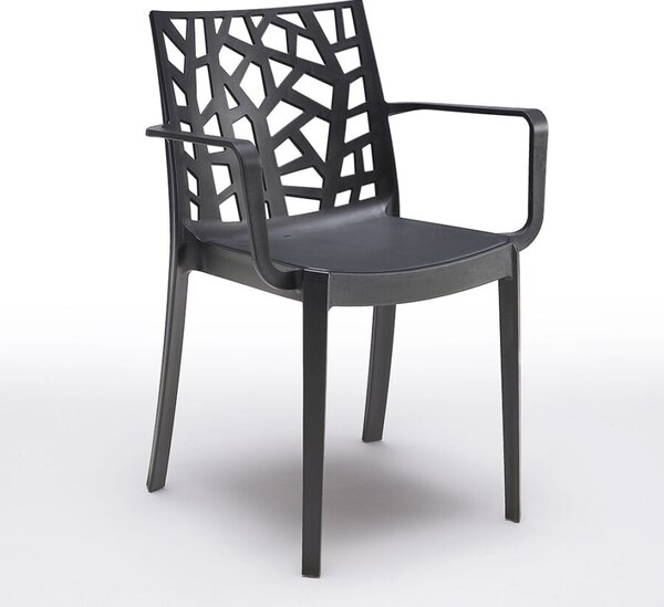 MATRIX fekete műanyag szék karfával (23 db)