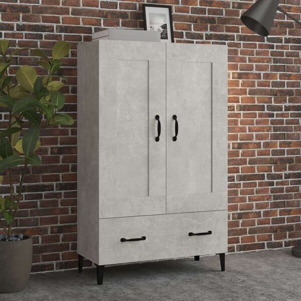 VidaXL betonszürke szerelt fa magasszekrény 70 x 31 x 115 cm