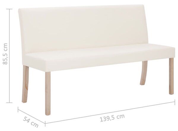 Krémszínű műbőr pad 139,5 cm