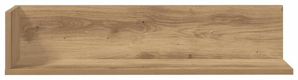 2 db kézműves tölgy színű szerelt fa fali polc 75x16,5x16,5 cm