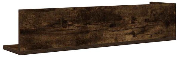 2 db füstös tölgy színű szerelt fa fali polc 75 x 16,5 x 16,5cm