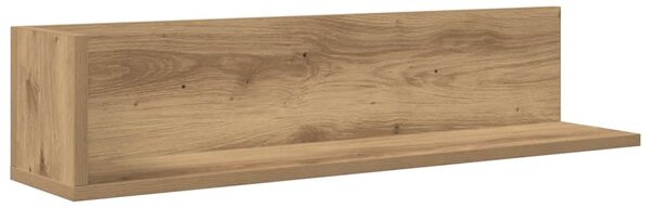 2 db kézműves tölgy színű szerelt fa fali polc 75x16,5x16,5 cm