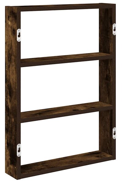 Füstös tölgy színű szerelt fa fali polc 43 x 9 x 60 cm