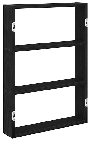 Fekete szerelt fa fali polc 43 x 9 x 60 cm