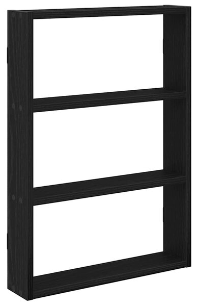 Fekete szerelt fa fali polc 43 x 9 x 60 cm