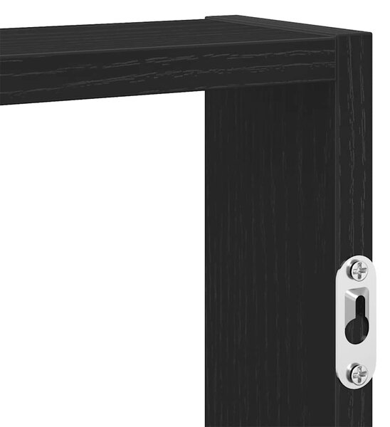 Fekete szerelt fa fali polc 43 x 9 x 60 cm