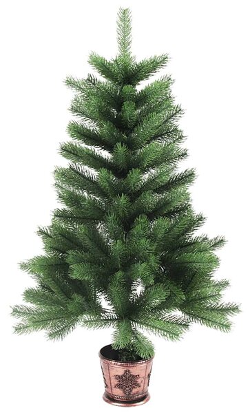 Zöld műkarácsonyfa élethű tűlevelekkel 90 cm
