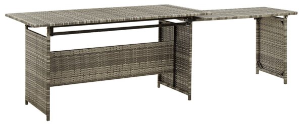 2-részes szürke polyrattan kerti bútorszett párnákkal