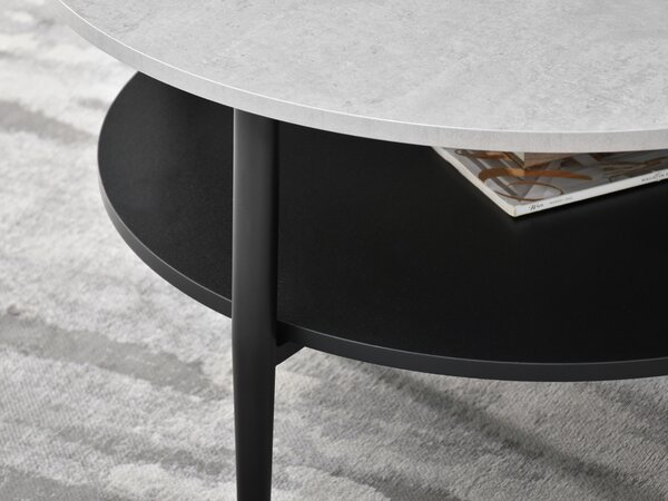 Dohányzóasztal Randolf Xl (beton + fekete)