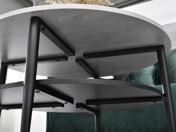 Dohányzóasztal Randolf Xl (beton + fekete)