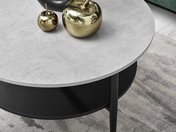 Dohányzóasztal Randolf Xl (beton + fekete)