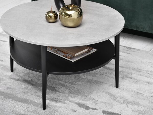 Dohányzóasztal Randolf Xl (beton + fekete)