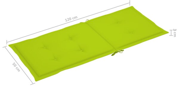 4 db tömör tíkfa kerti szék élénkzöld párnákkal