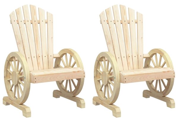 2 db tömör fenyőfa kerti Adirondack szék