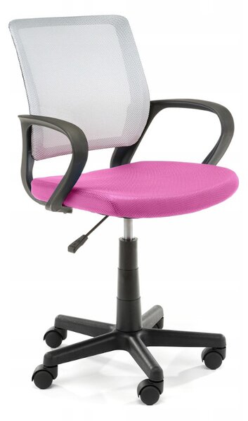 KORAD FD-6 Irodai szék, 53x81-93x56,5, rózsaszín/fehér