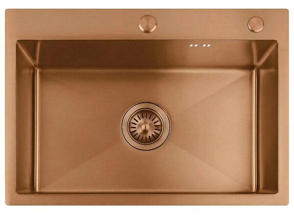 Acél mosogató 3 részes tartozékkészlettel REA Liam Brush Copper