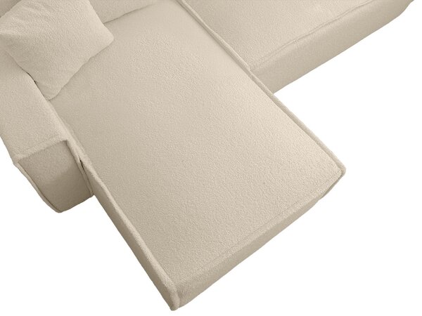 SMART BOUCLE L alakú kihúzható, megfordítható sarokkanapé 232x143 cm, krém