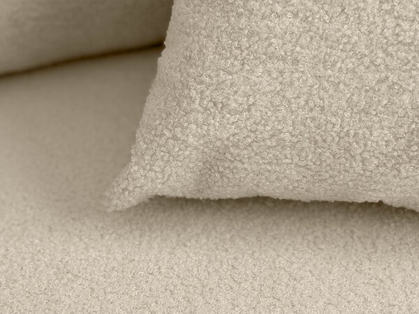 SMART BOUCLE L alakú kihúzható, megfordítható sarokkanapé 232x143 cm, krém