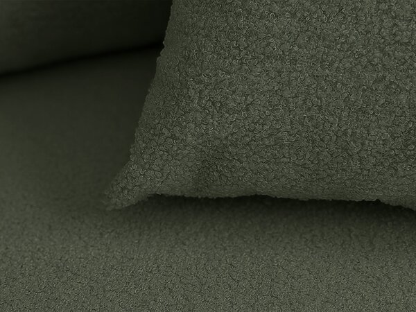 SMART BOUCLE L alakú kihúzható, megfordítható sarokkanapé 232x143 cm, sötétzöld