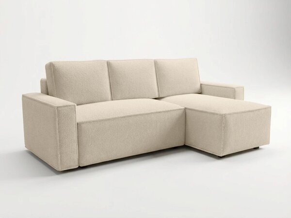SMART BOUCLE L alakú kihúzható, megfordítható sarokkanapé 232x143 cm, krém