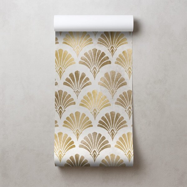 Tapéta arany art deco kagylók