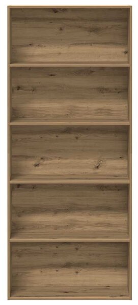 Kézműves tölgy színű szerelt fa könyvszekrény 80 x 30 x 189 cm