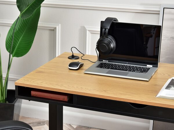 PC asztal Osto 120 (tölgy + fekete + fekete). Akció -20%