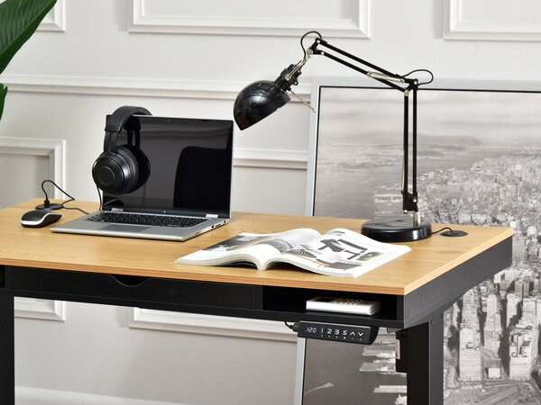 PC asztal Osto 120 (tölgy + fekete + fekete). Akció -20%