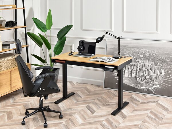 PC asztal Osto 120 (tölgy + fekete + fekete). Akció -20%
