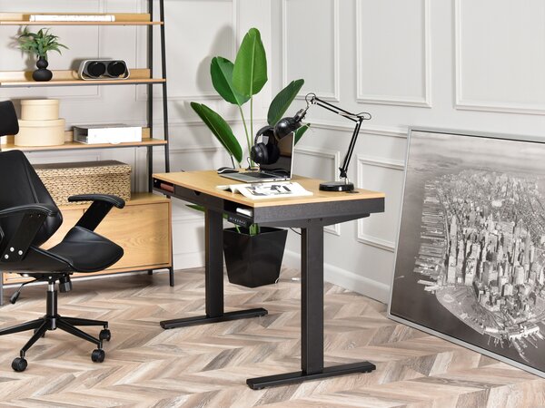 PC asztal Osto 120 (tölgy + fekete + fekete). Akció -20%