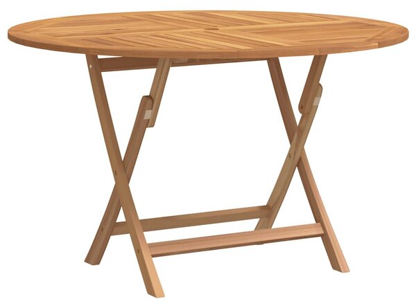 Tömör tíkfa összecsukható kerti asztal Ø 110 x 75 cm