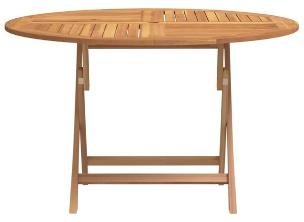 Tömör tíkfa összecsukható kerti asztal Ø 110 x 75 cm