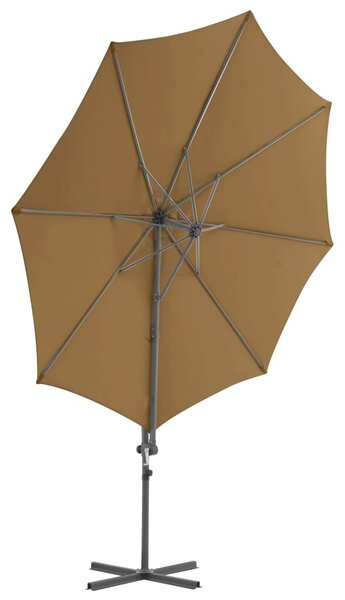 Szürkésbarna kültéri napernyő hordozható talppal