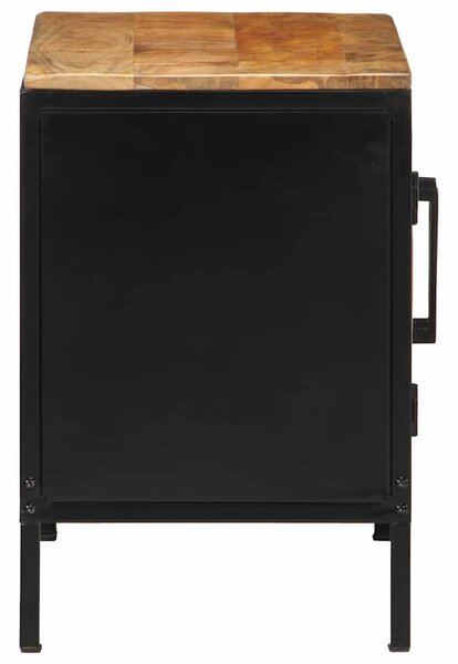 Éjjeliszekrény Barna és fekete 50 x 30 x 45 cm Tömör Mangófát