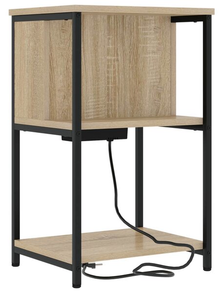 Éjjeliszekrény 2 db Sonoma tölgy 38 x 31 x 61 cm Szerelt Fa