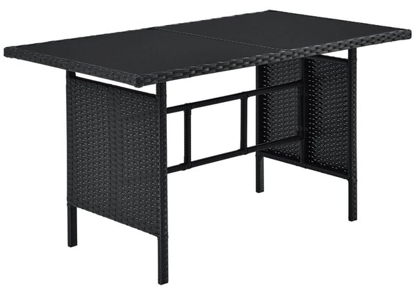 Juskys Kerti rattan szett Manacor - fekete/krémszínű párnák