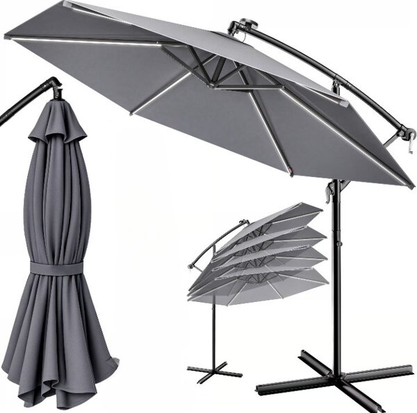 Deuba LED napernyő Mali Ø350 cm - antracit