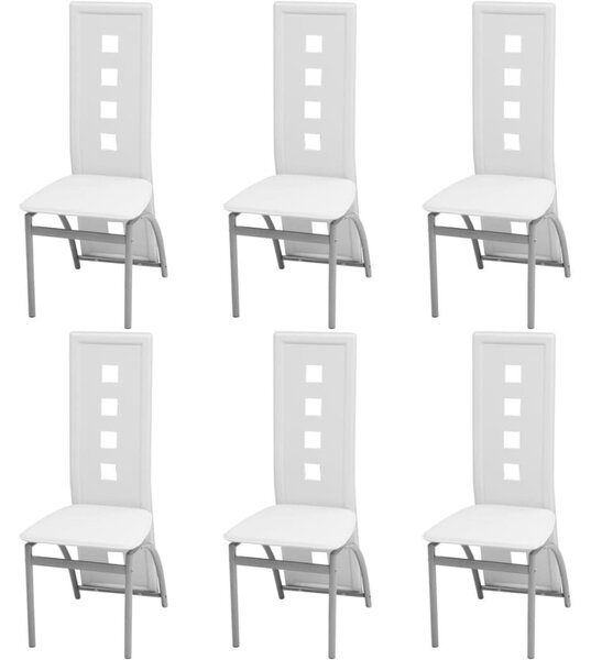 6 db fehér műbőr étkezőszék