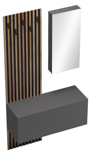 Fogas tükörrel, Arika, barna, 100x37.1x199.5 cm