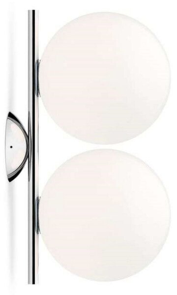 Fali Lámpa FLOS, IC C/W1 Double, dimmable, Fehér, Nappali, Üveg, Dizájn