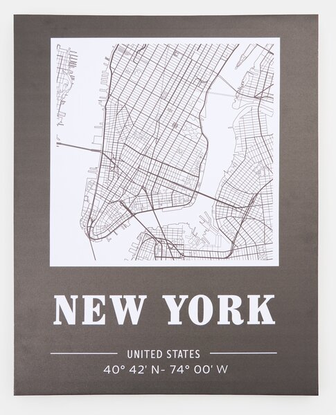 Sinsay - Plakát New York térkép mintával - fekete