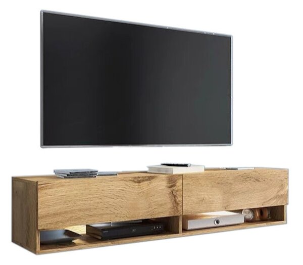 MENDES A 140 TV asztal, 140x30x32, Wotan tölgy, LED nélkül