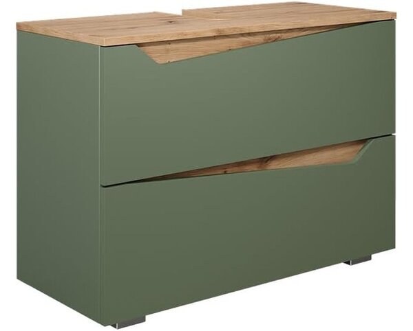 Vicco Marelle mosdószekrény–artisan tölgy/zöld, 80 cm