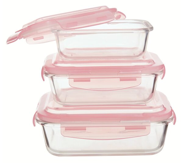 Üveg élelmiszertartó doboz szett 3 db-os Freska – Premier Housewares