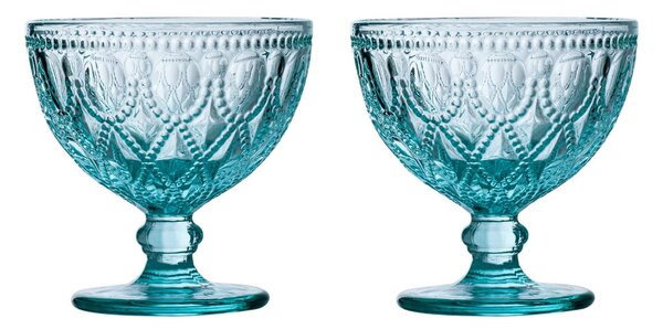 Kék üveg tálka szett 2 db-os 250 ml Fleur – Premier Housewares