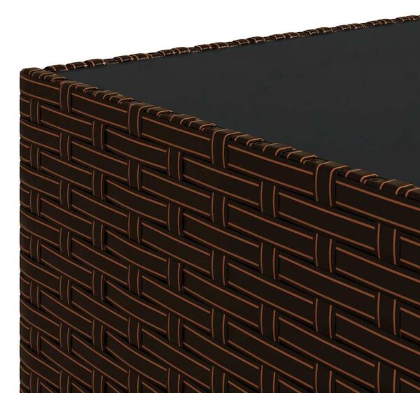 3 részes barna polyrattan kerti ülőgarnitúra párnával
