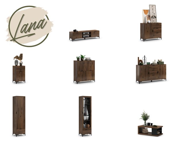 Mazzoni LANA SZ-50 szekrény Elegáns Dió - 1 AJTÓS FIÓKOS RUHÁSSZEKRÉNY